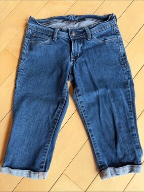 Old Navy Dark Blue Cropped Jeans with Cuffed Hem